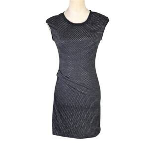 Rebecca Taylor Womens Grey Nailhead Sparkle Studded Mini Sheath Dress